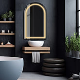 Specchio LED Semiovale 2 | Controllo tramite interruttore a muro | Luce bianca calda - Reyze Serie Salono Modello 1